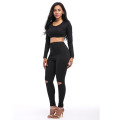 Popular Fall Autumn Reflective Strip Bodycon Ladies 2020 Latest Design Track Suit Women Sexy Clothing Zip up 2 Two Piece Set